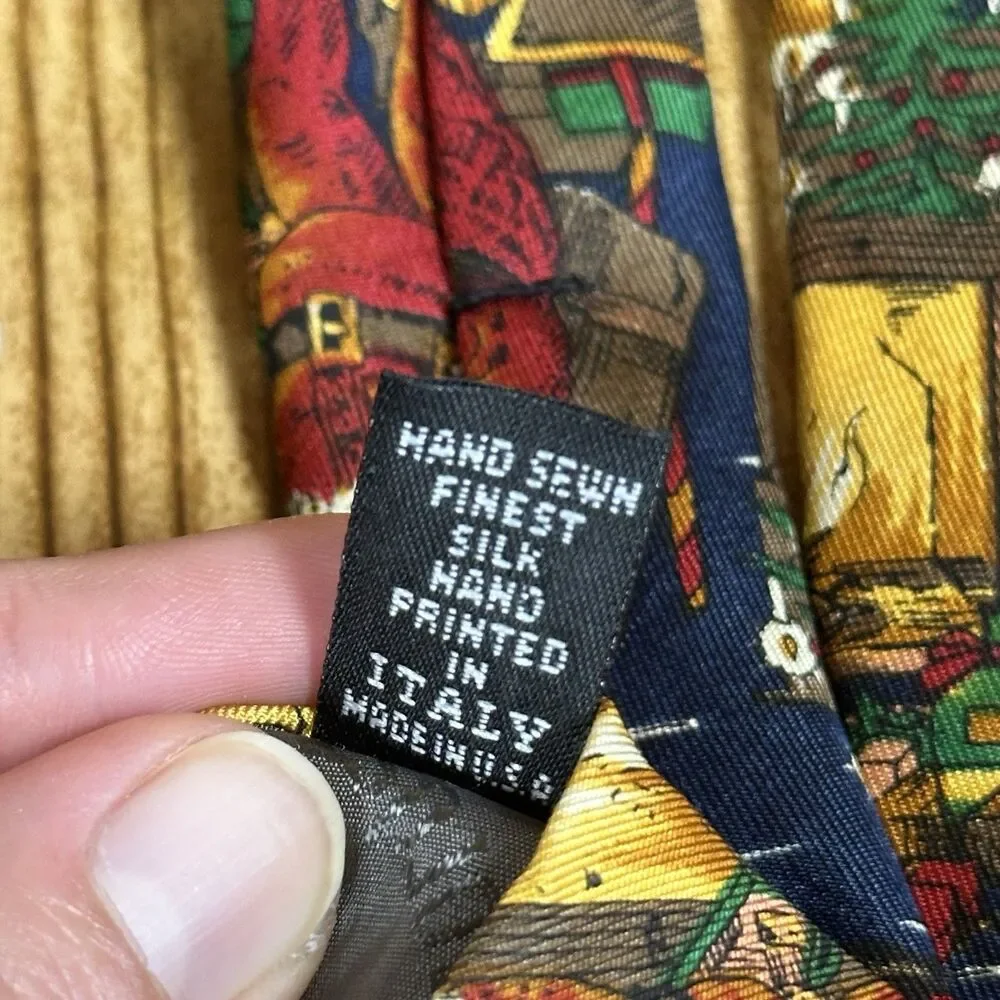 Robert Talbott Silk Tie Santa‎ Claus Necktie 63” Christmas
